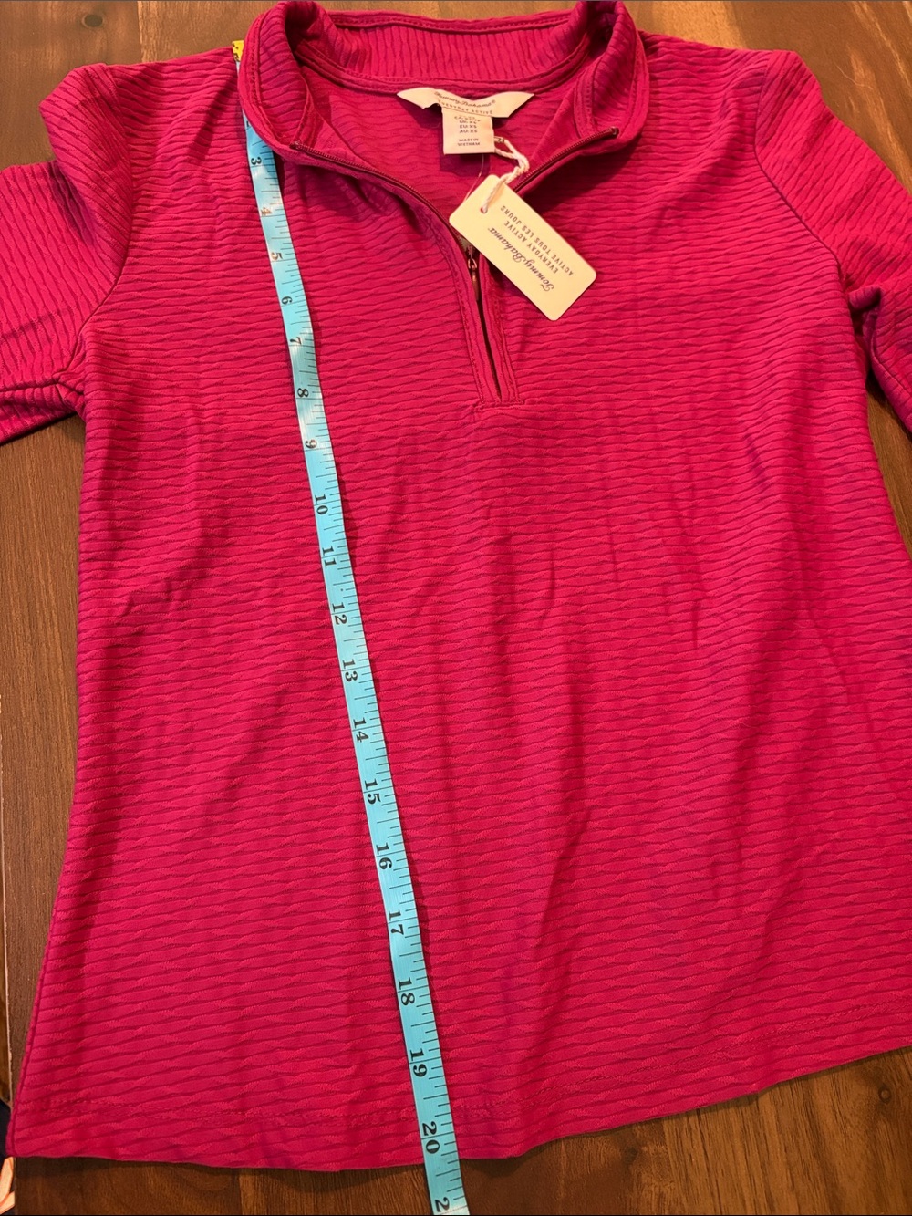 Tommy Bahama Berry Quarter-Zip Textured Long Sleeve Top - Picture 2 of 6